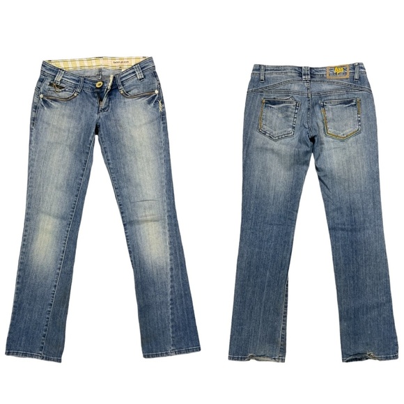 Dkny Extreme Brooklyn Jean, Y2K 90’s low rise, bootcut embroidered classic wash - Picture 1 of 16